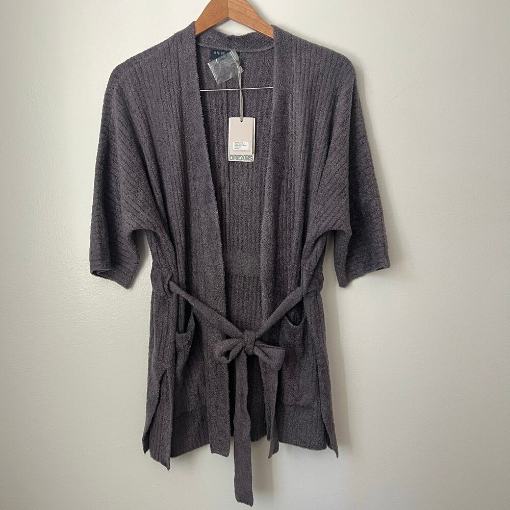 Barefoot Dreams CozyChic Lite Ribbed Belted Cardigan Pacific Blue